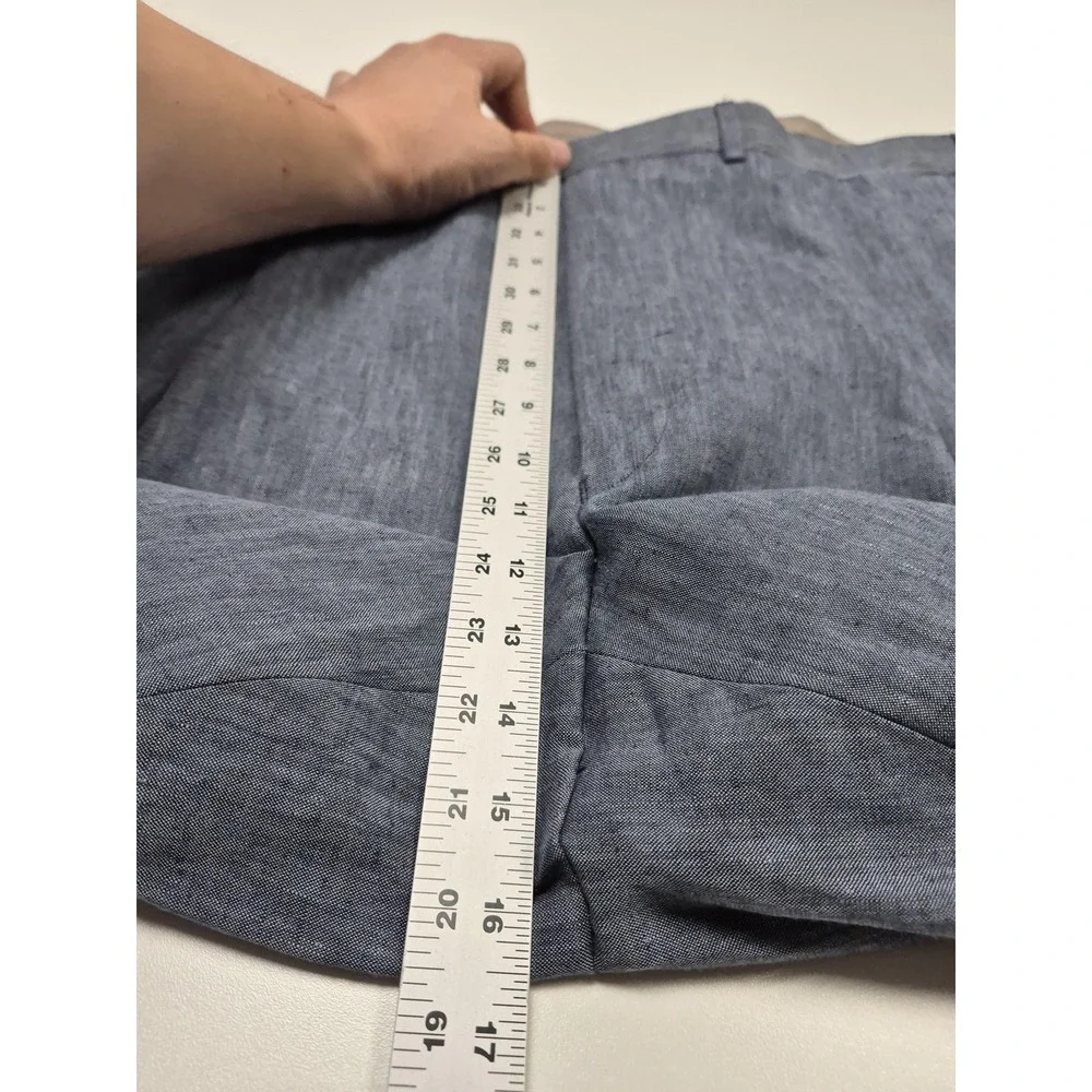 Peerless Couture Dress Pants Men's 48x36 Blue Linen Pleated Classic Summer NWT
